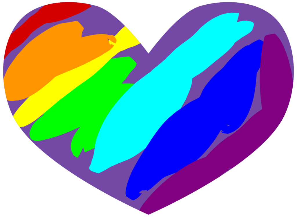 Heart, rainbow, purple, color